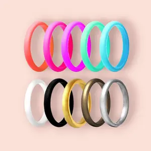 Elegant 3MM Casual Style Classic Silicone Ring (Size 5-10)