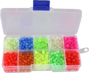 Fishing Beads Assorted Set, 1000 count 5mm Round Float Glow Fishing Rig Beads Fishing Lure Tackle