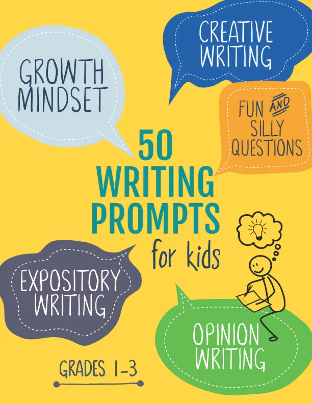 50 Writing Prompts for Kids: Growth Mindset Questions | Creative Writing | Opinion Writing | Expository Writing | Narrative Writing