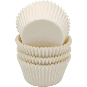 White Standard Greaseproof Cupcake Liners Muffin Baking Cups for Wedding, 100-Count
