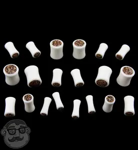 Bone Plugs with Coconut Wood Inlay