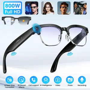 Smart AI Camera Glasses with Photochromic Lenses,  8MP Anti-Shake Camera Glasses, 290mAh, BT Call, 4K HD Camera with Video Recording Dual Mic, IP66, Simultaneous Interpretation/GPT Identify Objects.