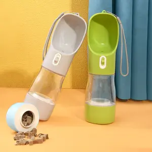 Portable Pet Dog Water Bottle with Feeder Bowl, Outdoor Travel Drinking Accessory for Dogs