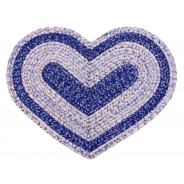 Mr. MJs Trading AG-64222 Braided Heart Rug, Sand Blue