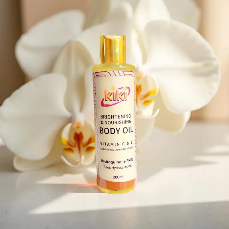 KIKI 8.oz Scented Dry Body Oil - Hydrating Body Oil, Nongreasy Formula, Vitamins C & E, 200 ml - Cosmetic, Comfort, Moisture, Moisturizer