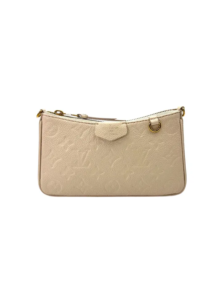 Pre-owned Louis Vuitton leather Shoulder Bags Easy Pouch On Strap White Monogram Empreinte Pouch LV2379