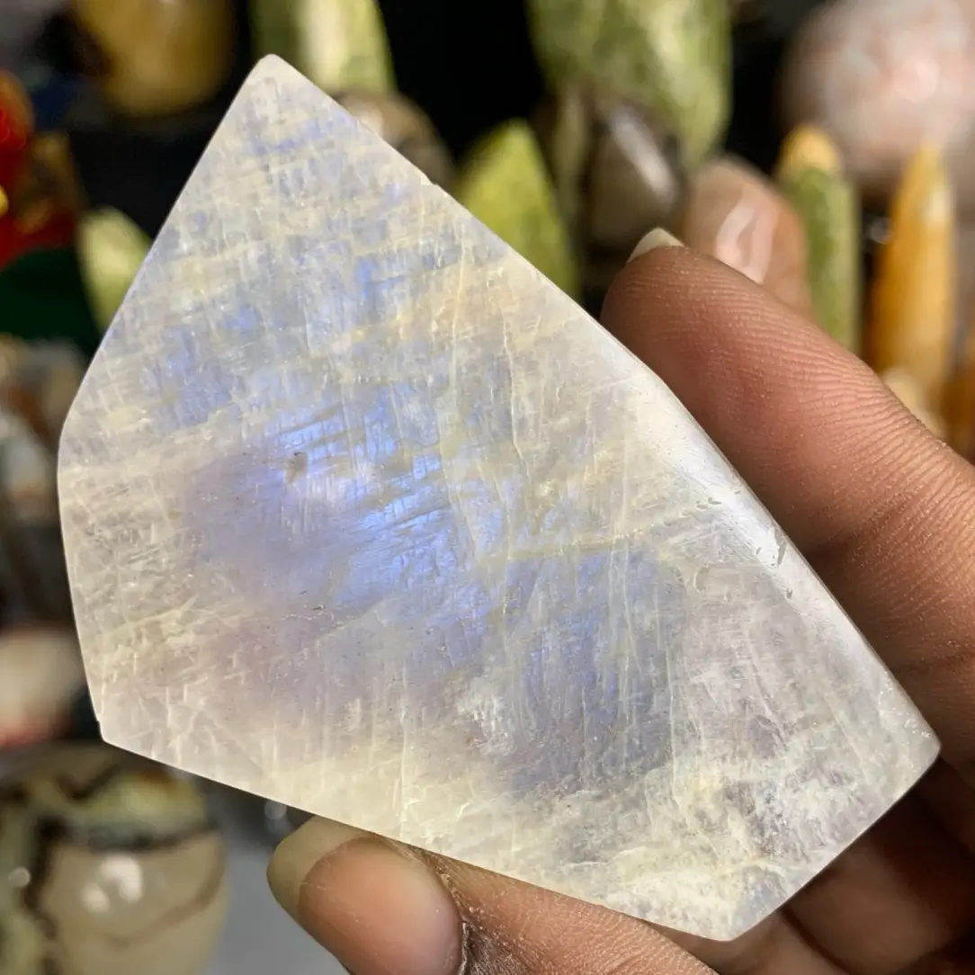 Natural Mini Moonstone Slab Crystal - Crystal Healing Stone