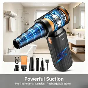 Compressed Air Duster, 260000RPM Cordless Electric Air Blower with Brushless Motor, 3-Speed Adjustable and Rechargeable, Powerful Dust Cleaner for Keyboard, Computer, Car, Outdoor, Air Bed