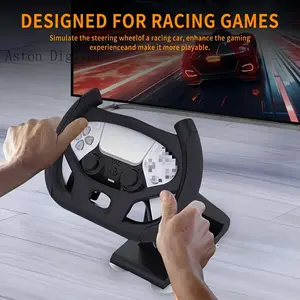 Aston Digital 1pc Adjustable PS5 Controller Stand Multi Axis Steering Wheel Base with Suction Cup Durable PVC Material No Electronic Components for Racing Games