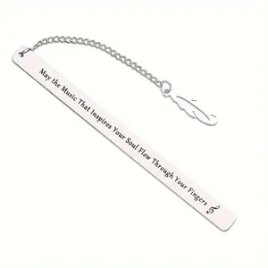 Stainless Steel Bookmark, Music Inspired Lettering Bookmark with Music Quote, Bookmark for Music Lovers, Gift for Music Teacher, Friend, Colleague