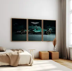 [Racing Decor - Sale Up To 40%] [Unframe] Aston Martin Formula 1 Poster Set, Modern Racing Car Wall Art, Motorsport Decor, Formula Racing Print, Gift for Fans