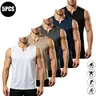 Men’s 5-Pack Minimalist Solid-Color Sleeveless Vests - Lightweight Polyester Tank Tops, Breathable Slim-Fit V-Neck Sleeveless Activewear, Comfortable High-Flexibility Beaters for Workouts, Casual Everyday Wear (XXS Available),sohochic