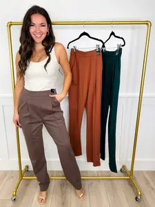 Dear Scarlett Productive Days Rayon Blend High-Rise Bottoms - 3 colors!