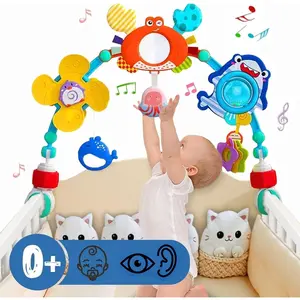 Baby Stroller Arch Toys, Car Seat Toys,Bouncer Toy Bar/Mobile for Bassinet,Adjustable Baby Hanging Toys Fit for Crib Bed,Stroller,Car Seat.S-19(Crab)