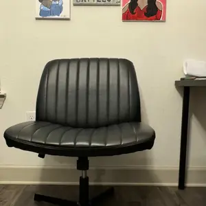 【Valentine's Day Gifts】Sweet Furniture Criss Cross Chair - Armless Desk Chair No Wheels Cross Legged Office Chair Wide Swivel Home Office Desk Chairs,Christmas Present Gift Enhanced Seat Cushion