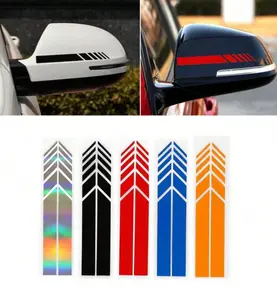 2pcs Rear View Mirror Stickers Universal Car Styling PET Sticker Rearview Mirror Decoration Decal Stripe Car Accessories