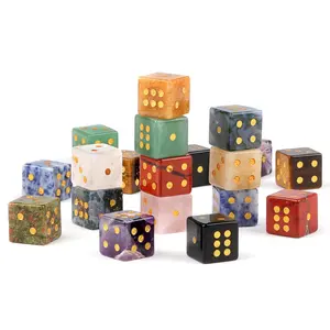 Energy Dice | Roll for Clarity & Direction Perfect for Versatile Use Crystal Carvings 2pcs 0.6 Inches Assorted Colors with Gold Dots Ideal for Gaming and Decor Game Durable Polyhedral Dice