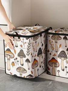 Mushroom Printed Thick Quilt Storage Bag, Cute and Practical Kids Bedding Organizer, Durable Material, Easy Carry Handle, Home Use, Blanket Storage Bag, Bedding Storage Bags