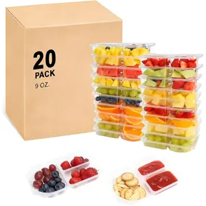 9 oz 3 Compartment snack containers, candy, salads, sausage slices, crackers, suitable for school, outdoor and office use ( number 30019919)