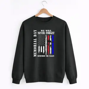 Vintage Memorial Day Flag Graphic Patriotic Unisex Crewneck
