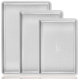 Non-stick Baking Pan Set, Diamond-Texture Baking Sheet Pan，Teflon-Free Heavy Duty Bakeware, Cookie Sheets for Oven, Baker, Kitchenware Cooking, Kitchen Supplies, Gift