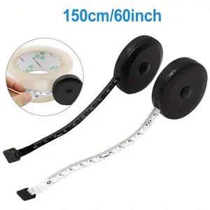 1.5m 60inch Black Double Sided Measuring Tape Auto Retractable Tools Retractable Tape Measure ABS Flexible Sewing Mini Measuring Tape