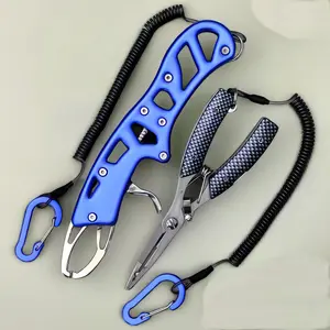 🎣 Stainless Steel Fishing Pliers & Fish Gripper Set |   Grid Pattern Non-Slip Grip |   Multi-Function Lure Tool for Line Cutting, Hook Removing & Ring Opening |   Durable Outdoor Fishing Gear with Lanyard & Case!