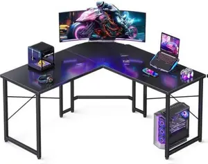 Casaottima L Shaped Gaming Desk Corner Desk for Home Office Work Table with 8 Steel Legs & Adjustable Leg Pads for Stability and Durability