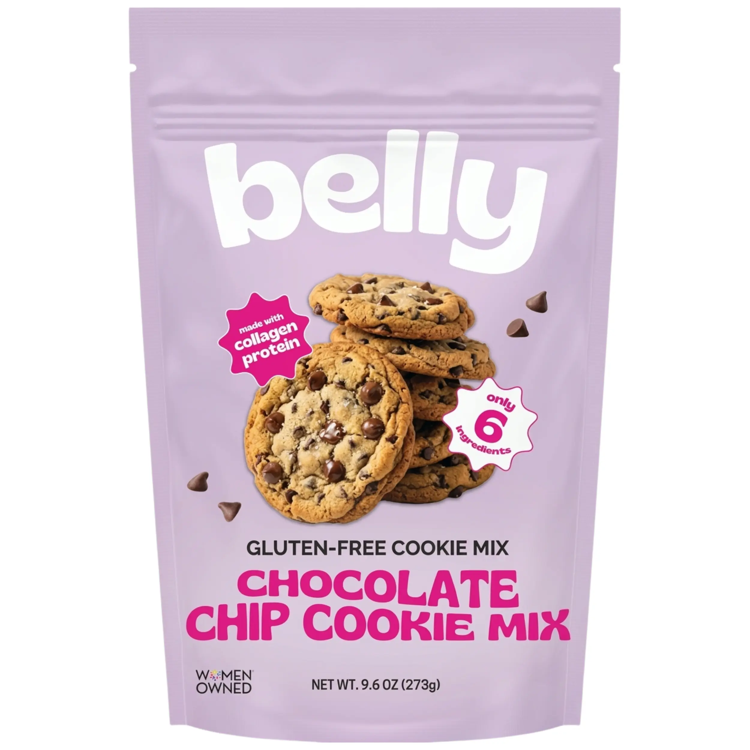 Belly Chocolate Chip Cookie Baking Mix l Bloat-Free Formula l Enhanced With Collagen l Gluten/Grain Free l High Protein & Low Sugar l Non-GMO