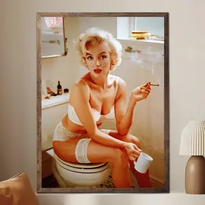 Marilyn Monroe Smokingg In Bathroom Poster No Frame