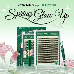 KEYYOU Flora Lash Kit Volume Boosting Waterproof Long-Lasting DIY Extensions 132PCS Cluster Lashes Soft D Curl 8-18mm Mix Easy DIY At Home Ultra Thin Band TikTok Shop FebruaryFaves