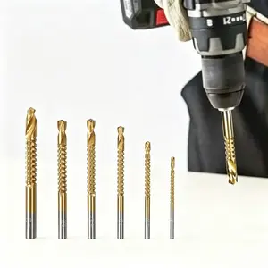 6-Pack HSS Twist Drill Bits, Titanium Coated | 3–8mm Serrated Edge Design | Woodworking Tools for Hole Drilling in Plastic, Metal & Wood