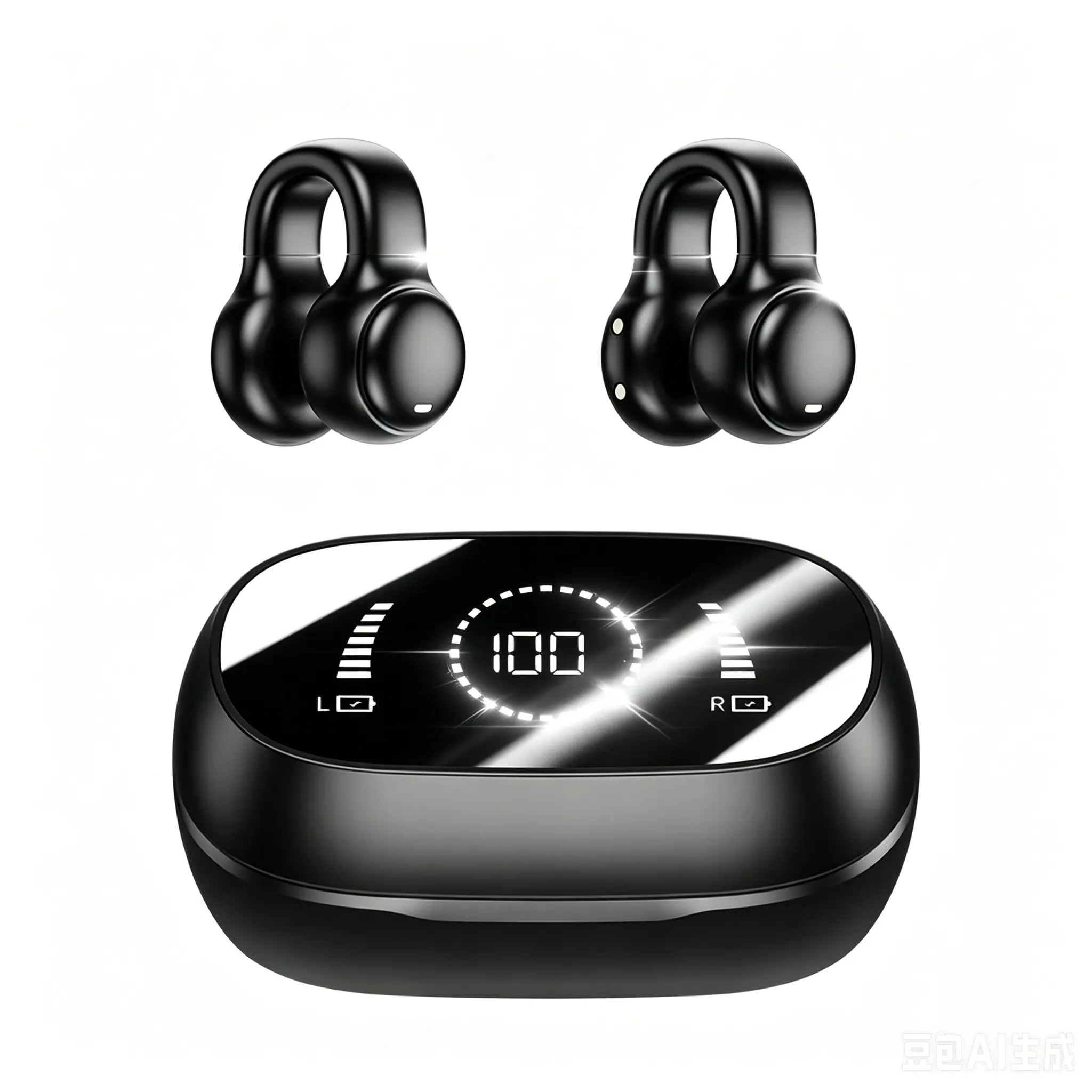 Bone Conduction Earphones Bluetooth Wireless TWS Stereo Sport Headphones with Noise Cancelling Mic for Running Cycling Gaming