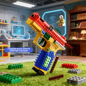 Building Block Assembled SIG17 Launching Toy Pistol, Repeater Ejecting, DIY Soft Bullet Gun for Boys, Science & Education Model