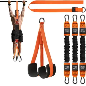 Pull Up Assistance Bands, Adjustable Heavy Duty Resistance Band for Pull Up Bar, Pull Up Assist Bands with Feet Rest for Strength Training, Home Fitness Workout Equipment, Height Adjustable