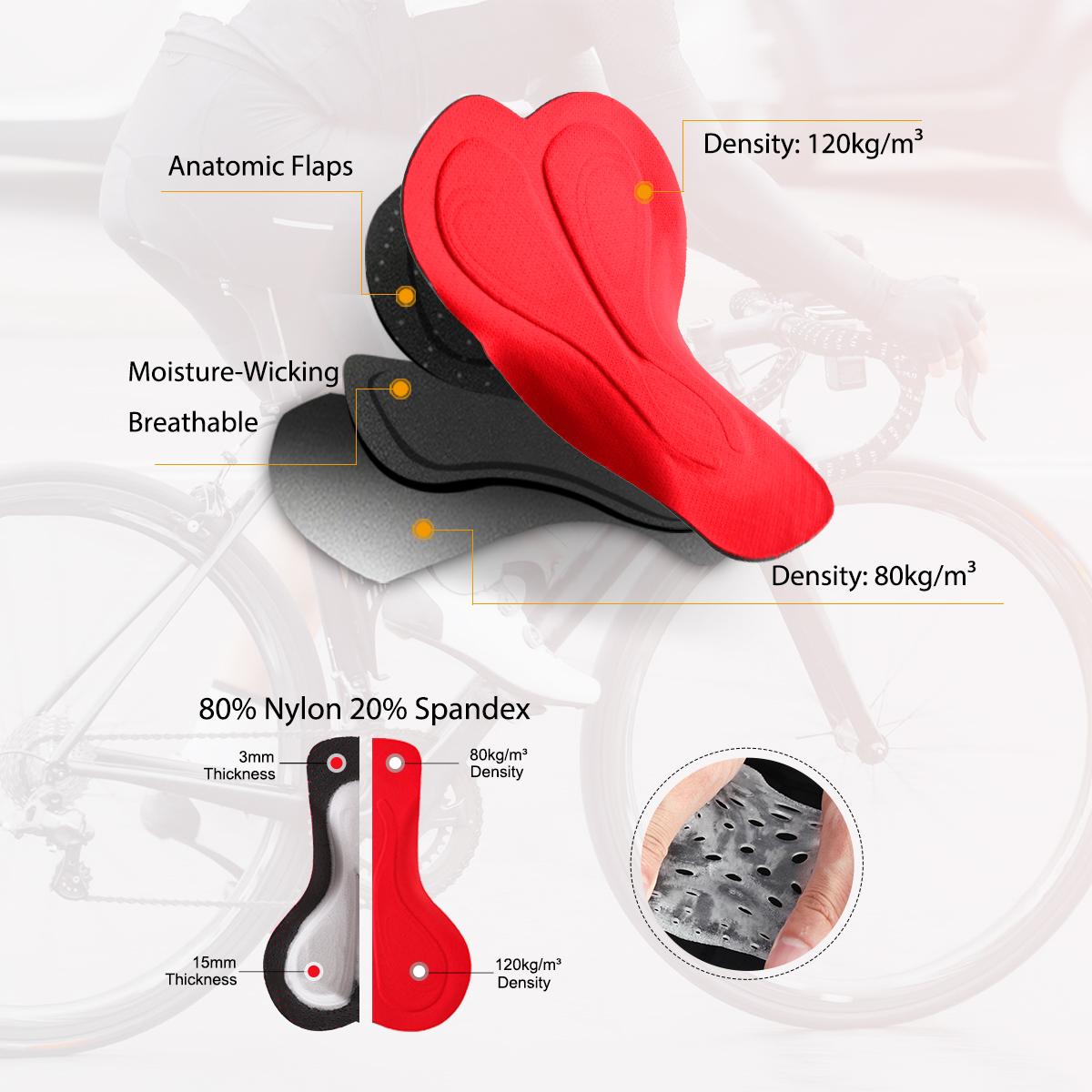 baleaf Women's 4D Padded Bike Shorts Cycling Underwear with Padding Pockets Bicycle Pants Biking Tights Spin Gear Clothes