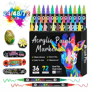 Acrylic Paint Markers - 48/72/96 Color Dual Brush Marker Pen Set,Artist Fine and Brush Tip Markers For Kids Adult coloring books Note Taking,Card Writing,Ston Graffiti,DIY Crafts,Drawing Art Supplies Kit And School Supplies#cozyvibes