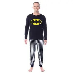 DC Comics Batman Classic Logo Tight Fit Cotton Matching Family Pajama Set For Adult And Kids