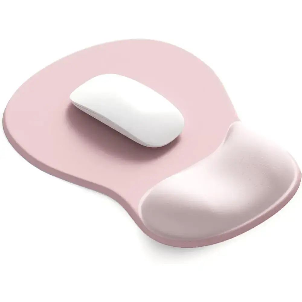 ErgoComfort Gel Wrist Rest Gaming Mousepad - Ergonomic Office Mouse Pad with Wrist Support, Non-Slip Desk Accessory Mat for Home & Game Decor (02 Pink Serenity), Mouse Pads, Gel Fill Cushions Wrist And Palm