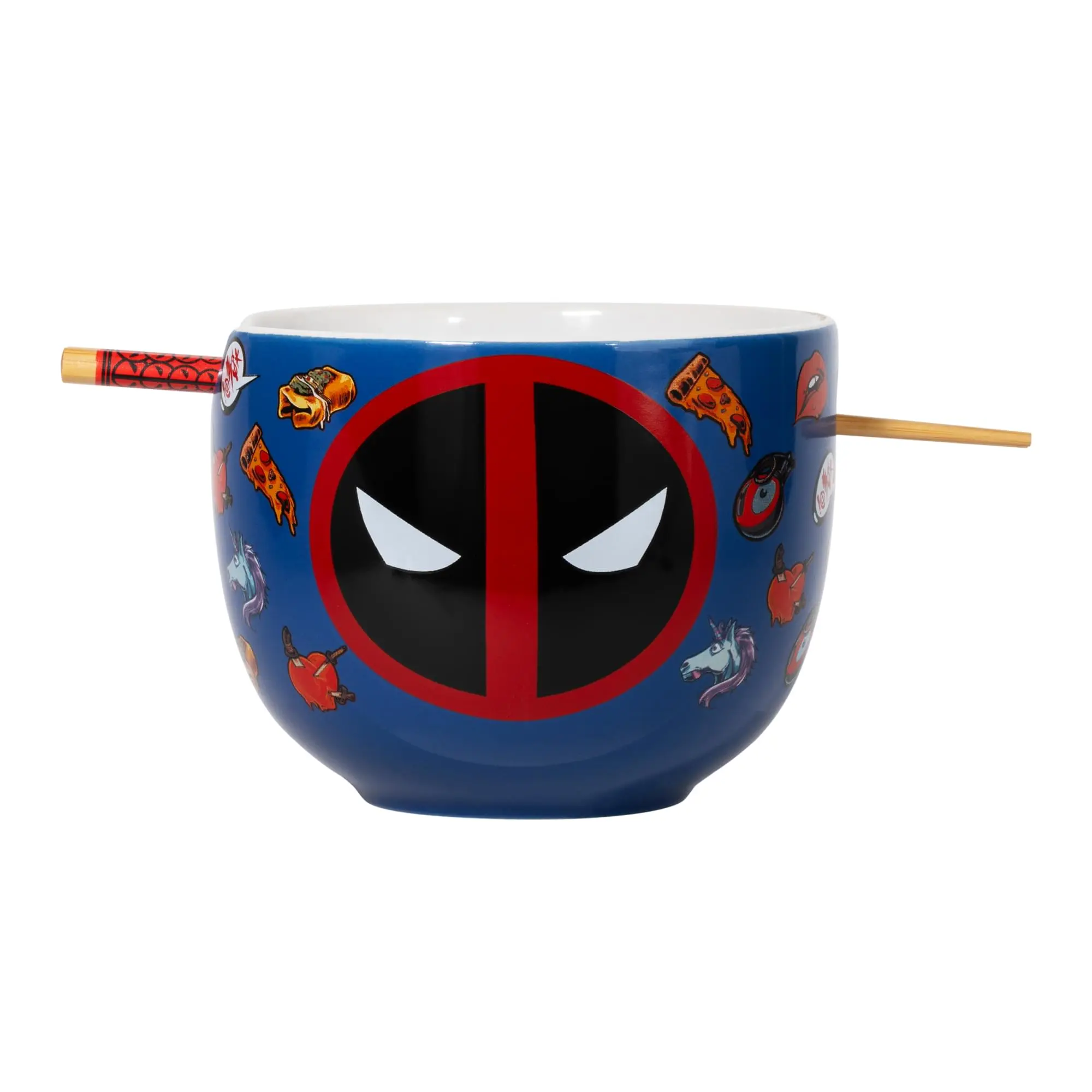 Marvel Deadpool Iconography 20-Ounce Ramen Bowl and Chopstick Set Marvel Deadpool Iconography 20-Ounce Ramen Bowl and Chopstick Set