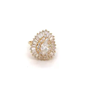 14k CZ Ballerina Setting Ring