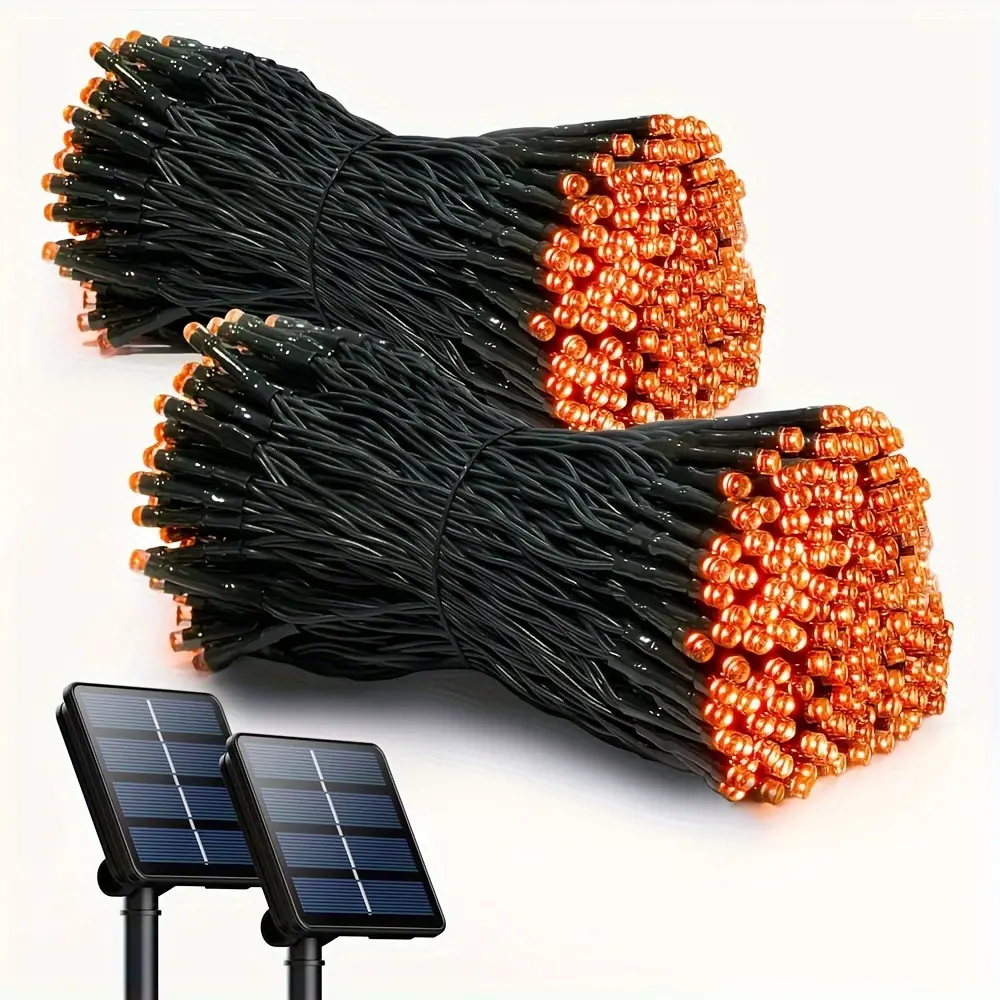 Super-Long 2-Pack 80FT Solar LED String Fairy Lights Outdoor 200 LED Extra-Bright Solar LED Christmas Holiday Lights Green Wire 8 Modes Solar Lights For Outside Garden Party Yard Halloween Decorations