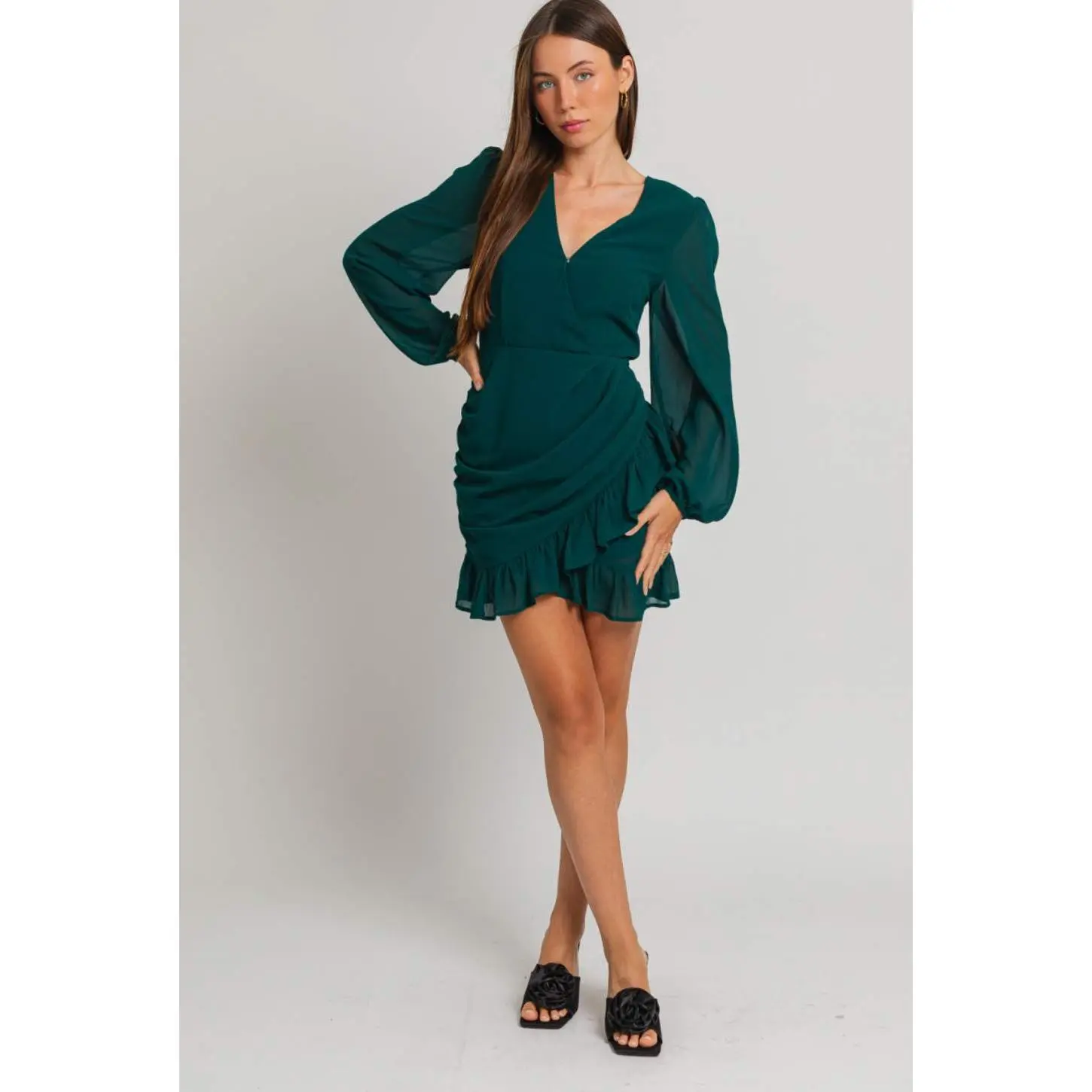 Hunter Green Fit & Flare Dress