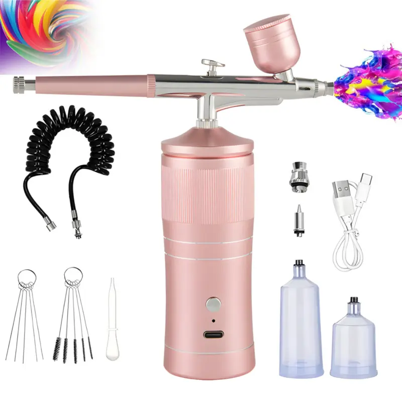 Airbrush Pen Kit With Compressor,Rechargeable High Pressure Air Brush Set Cordless Airbrush Kit with 0.3mm Nozzle for Painting,Doodling, Cake Decor,Makeup,Modeling
