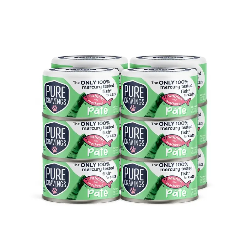 Pure Cravings Pate Wet Cat Food, Mercury-Tested, Grain-Free, Non-GMO, 3 oz, Pack of 12