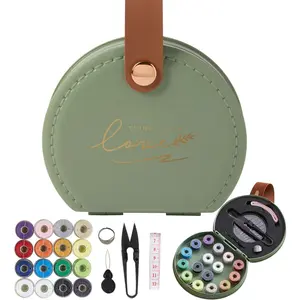 Sewing Kit, Travel Mini Sewing Kits for Adults Suppliers Repair Project Kit  Family Sewing Thread Accessories Traveler Beginner   DIY Organizer Plastic(Green Sewing kit)