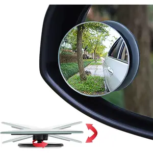 2-Inch Round HD Glass Frameless Convex Rear View Mirror - Pack of 2 for Car and RVs blindspot mirror side mirror rearviewmirror