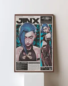 Jinx Arcane Anime Gaming Poster Art Print, Zaun Explosive Art Vintage Minimalist Wall Decor Artwork (Unframed, Print Only)