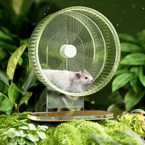 Mini and Moe Silent Crystal Running Wheel -6.5in for Hamsters Super-Silent Adjustable