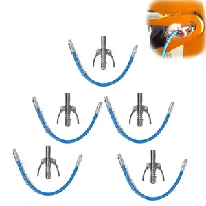 Butter gun nozzle lock pliers type high pressure double handle grease nozzle self-locking flat head grease nozzle hose fitting accessories, self-locking grease nozzle head, lock clip type grease gun nozzle, high pressure grease gun flat head accessories